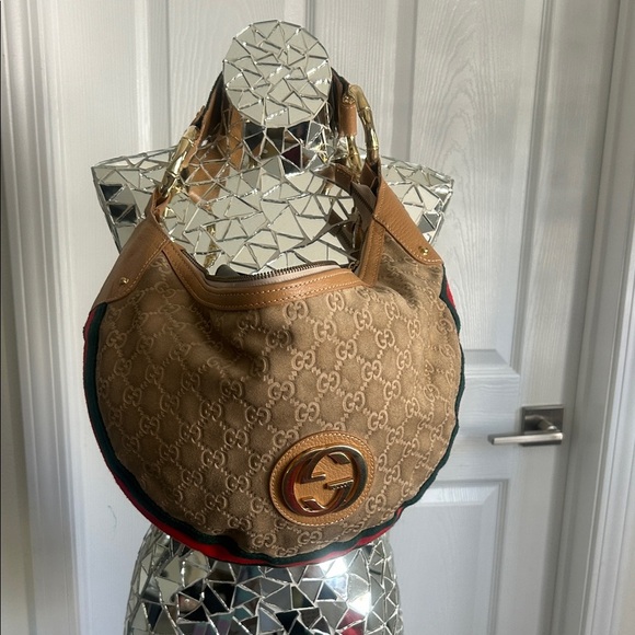 Gucci Vintage Y2K Tan and Brown Shoulder Bag - Picture 1 of 13